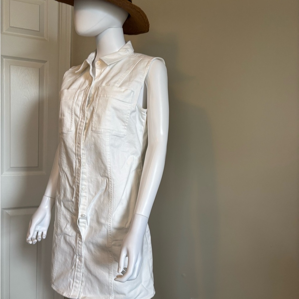Banana Republic Denim White Sleeveless Mini Dress